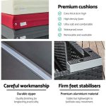 Gardeon 3PC Sun Lounge Wicker Lounger Outdoor Furniture Day Bed Rattan - Image 5