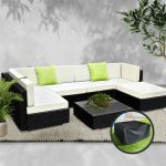 Gardeon 7PC Sofa Set with Storage Cover Outdoor Furniture Wicker - Image 10