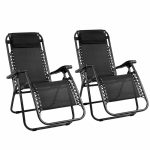 Gardeon Set of 2 Zero Gravity Chairs Reclining Outdoor Furniture Sun