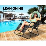 Gardeon Set of 2 Zero Gravity Chairs Reclining Outdoor Furniture Sun - Image 10