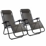 Gardeon Set of 2 Zero Gravity Chairs Reclining Outdoor Furniture Sun