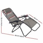 Gardeon Set of 2 Zero Gravity Chairs Reclining Outdoor Furniture Sun - Image 2