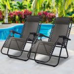 Gardeon Set of 2 Zero Gravity Chairs Reclining Outdoor Furniture Sun - Image 8