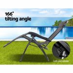 Gardeon Set of 2 Zero Gravity Chairs Reclining Outdoor Furniture Sun - Image 9
