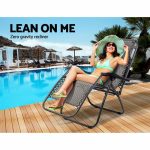 Gardeon Set of 2 Zero Gravity Chairs Reclining Outdoor Furniture Sun - Image 10