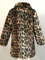 Leopard Print Faux Fur Coat Women 2022 Winter Long Sleeve Turn-down - Image 2