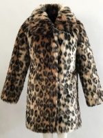 Leopard Print Faux Fur Coat Women 2022 Winter Long Sleeve Turn-down - Image 4