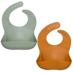 Fashionable silicon Breastplate Baby Bib Waterproof Solid Infant - Image 3