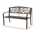 Gardeon Outdoor Garden Bench Seat Steel Outdoor Furniture 3 Seater