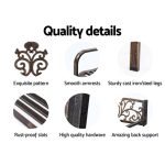 Gardeon Outdoor Garden Bench Seat Steel Outdoor Furniture 3 Seater - Image 3