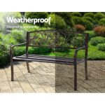 Gardeon Outdoor Garden Bench Seat Steel Outdoor Furniture 3 Seater - Image 5