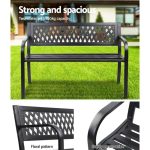 Gardeon Outdoor Garden Bench Seat Steel Outdoor Furniture 2 Seater - Image 4
