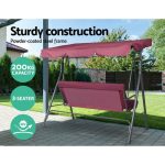Gardeon Outdoor Swing Chair Garden Bench Furniture Canopy 3 Seater - Image 5