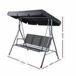 Swing Chair Outdoor Furniture Hanging Chairs Hammock 3 Seater Canopy - Image 2