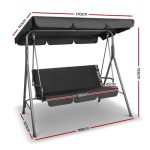 Gardeon Outdoor Swing Chair Garden Chair Bench Furniture Canopy 3