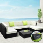 Gardeon 7PC Sofa Set with Storage Cover Outdoor Furniture Wicker - Image 8