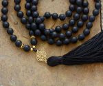 Black Onyx 7 Chakra Mala Necklace 108 Beads - Image 2