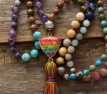7 Chakra Triangle Charm Tassel Necklace - Image 3