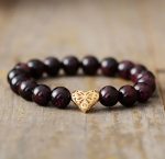 Garnet Heart Charm Premium Bracelet - Image 2