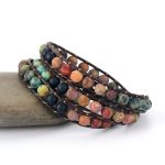 Affection Bracelet-Natural Semi Precious Stone Leather Bracelet - Image 2