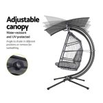 Gardeon Outdoor Egg Swing Chair Wicker Furniture Pod Stand Canopy 2 - Image 5