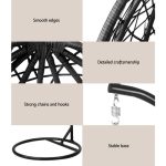 Gardeon Outdoor Egg Swing Chair Wicker Rattan Furniture Pod Stand - Image 5