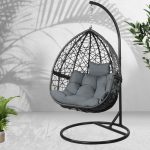 Gardeon Outdoor Egg Swing Chair Wicker Rattan Furniture Pod Stand - Image 6