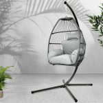 Gardeon Outdoor Egg Swing Chair Wicker Rope Furniture Pod Stand - Image 6