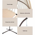 Gardeon Outdoor Furniture Egg Hanging Swing Chair Stand Wicker Rattan - Image 6