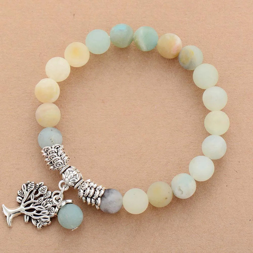 Ha759325c1b05484c8123de91afe26e12X.jpg Tree of Life Amazonite Charm Bracelet - Image 1
