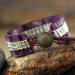 Amethyst Antique Statement Wristband Bracelet - Image 2