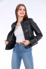 Rovigo Leather Biker Jacket - Black