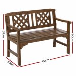 Gardeon Wooden Garden Bench 2 Seat Patio Furniture Timber Outdoor - Image 2