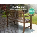 Gardeon Wooden Garden Bench 2 Seat Patio Furniture Timber Outdoor - Image 9