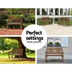 Gardeon Wooden Garden Bench 2 Seat Patio Furniture Timber Outdoor - Image 11