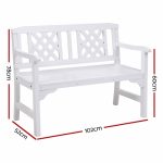 Gardeon Wooden Garden Bench 2 Seat Patio Furniture Timber Outdoor - Image 2