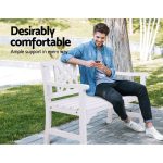 Gardeon Outdoor Garden Bench Wooden Chair 2 Seat Patio Furniture - Image 2