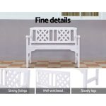 Gardeon Outdoor Garden Bench Wooden Chair 2 Seat Patio Furniture - Image 3