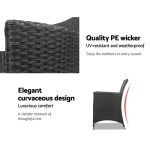 Gardeon 3PC Outdoor Bistro Set Patio Furniture Wicker Setting Chairs - Image 3