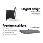 Gardeon Outdoor Dining Chairs Patio Furniture Wicker Garden Cushion - Image 4