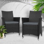 Gardeon Outdoor Dining Chairs Patio Furniture Wicker Garden Cushion - Image 6