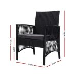 Gardeon 2PC Outdoor Dining Chairs Patio Furniture Wicker Lounge Chair