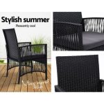 Gardeon 2PC Outdoor Dining Chairs Patio Furniture Wicker Lounge Chair - Image 4
