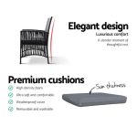 Gardeon 2PC Outdoor Dining Chairs Patio Furniture Wicker Lounge Chair - Image 5