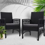 Gardeon 2PC Outdoor Dining Chairs Patio Furniture Wicker Lounge Chair - Image 6