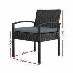 Gardeon Outdoor Dining Chairs Patio Furniture Rattan Lounge Chair