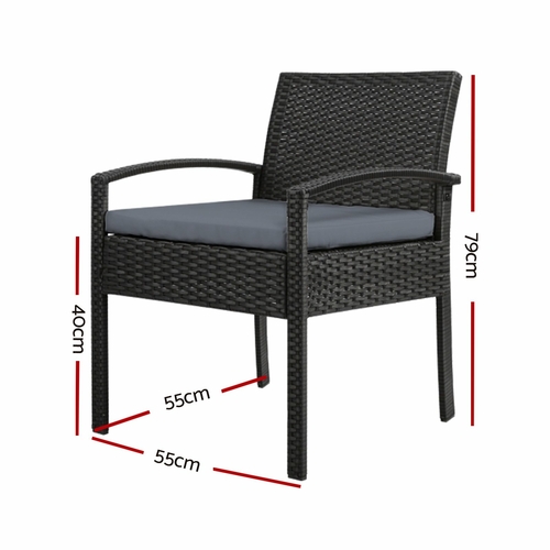 ODF-CHAIR-TEA-BK-01-1.jpg Gardeon Outdoor Dining Chairs Patio Furniture Rattan Lounge Chair - Image 1