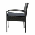 Gardeon Outdoor Furniture Bistro Wicker Chair Black - Image 4