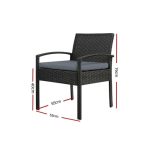 Gardeon 2PC Outdoor Dining Chairs Patio Furniture Rattan Lounge Chair