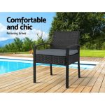 Gardeon 2PC Outdoor Dining Chairs Patio Furniture Rattan Lounge Chair - Image 2